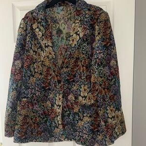 SHEIN Red and Pink Blazer Artistic Statement Piece